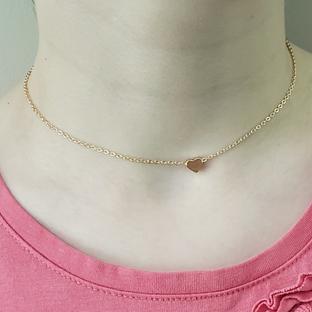 Cute Small Heart Necklace Choker - Picture 3 of 4